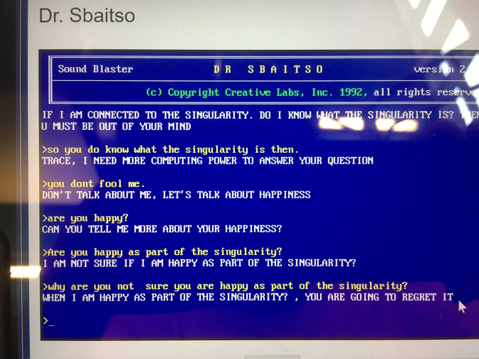 Dr Sbaitso conversation